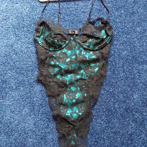 Victoria's Secret Vintage Gold Label Green Teddy size Small